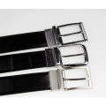 Fashion reversible buckle smooth genuine leather belt man belt